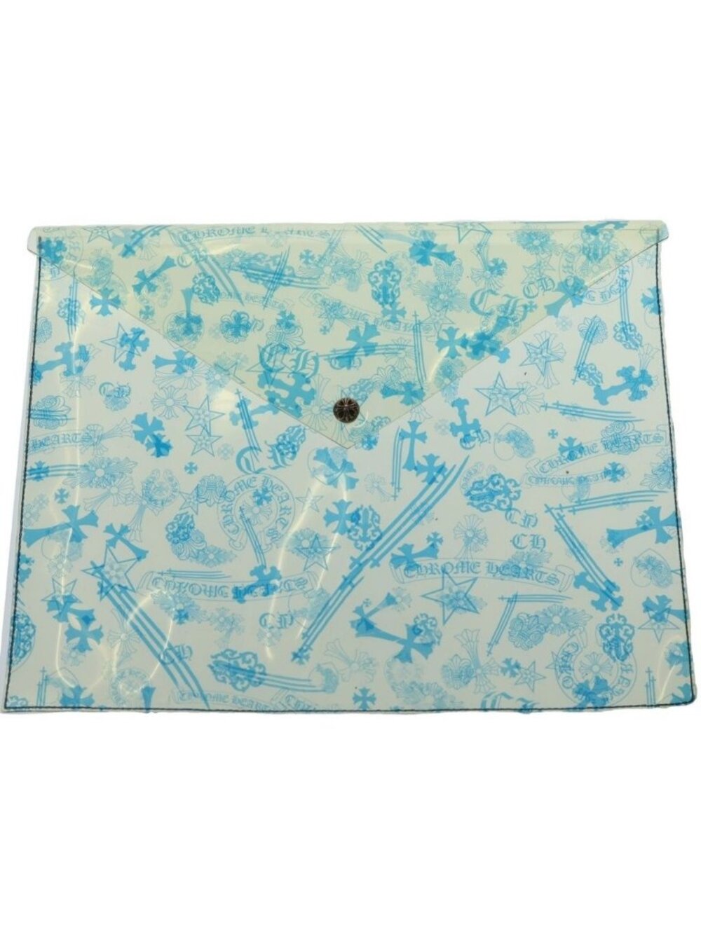 Chrome Hearts Clear Vinyl Pouch CH Print File Blue